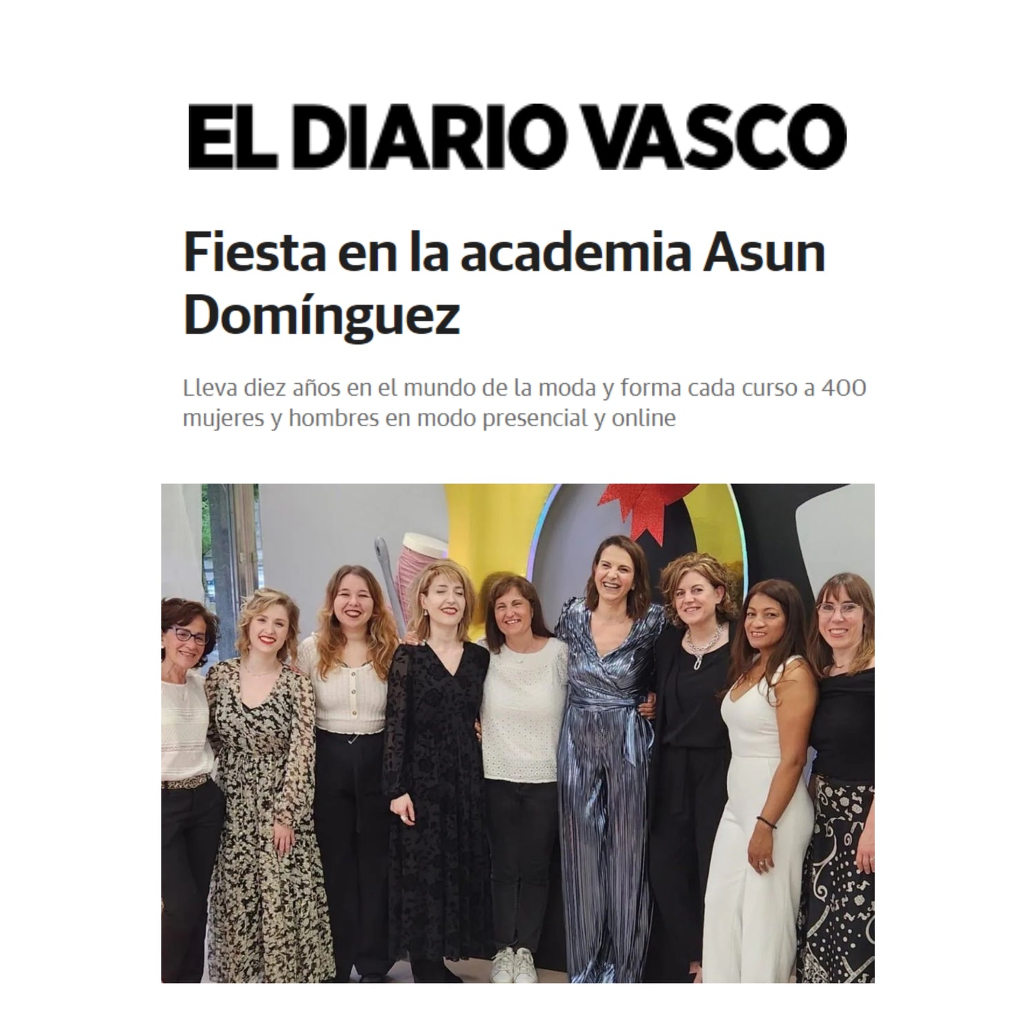 Asun Domínguez celebra los 10 años en el Diario Vasco